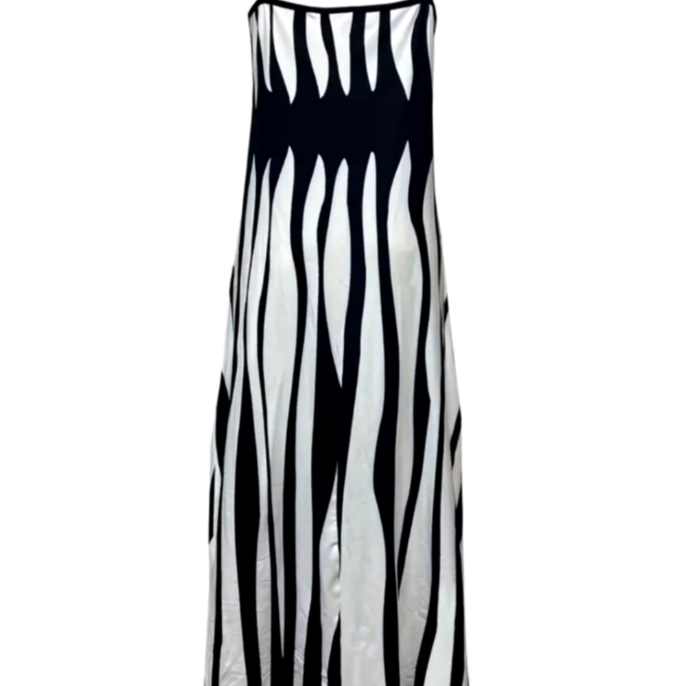 Geo Print V Neck Dress, Casual Spaghetti StrapSleeveless Dress, Women's Clothin